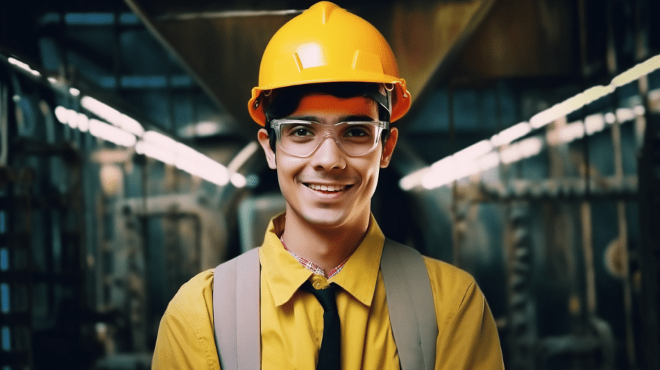 studente di ingegneria della sicurezza a lavoro