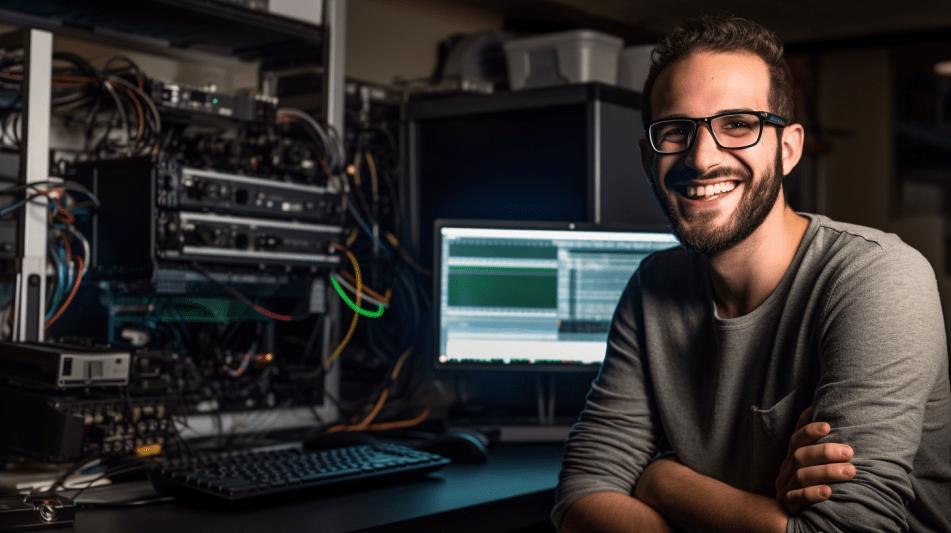 studente di ingegneria con computer