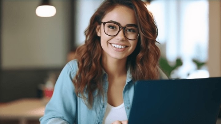 Studentessa - Digital Marketing con Laptop