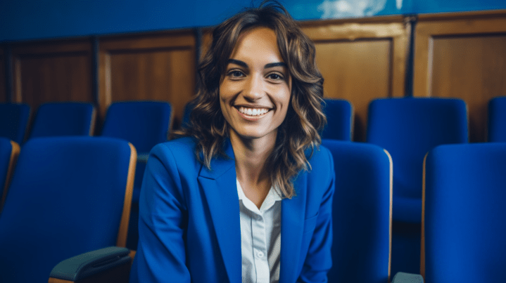 studentessa di scienze politiche seduta