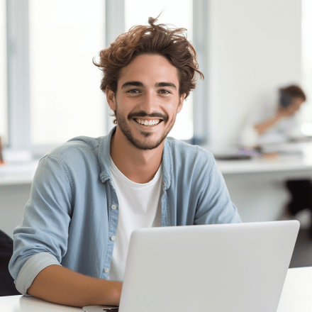 studete dell'università unidav con laptop